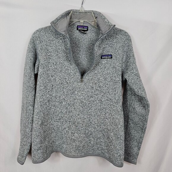 Patagonia Womens Better Sweater M 1/4 Zip Fleece Pullover Sweater Gray Cozy Warm - Picture 7 of 16